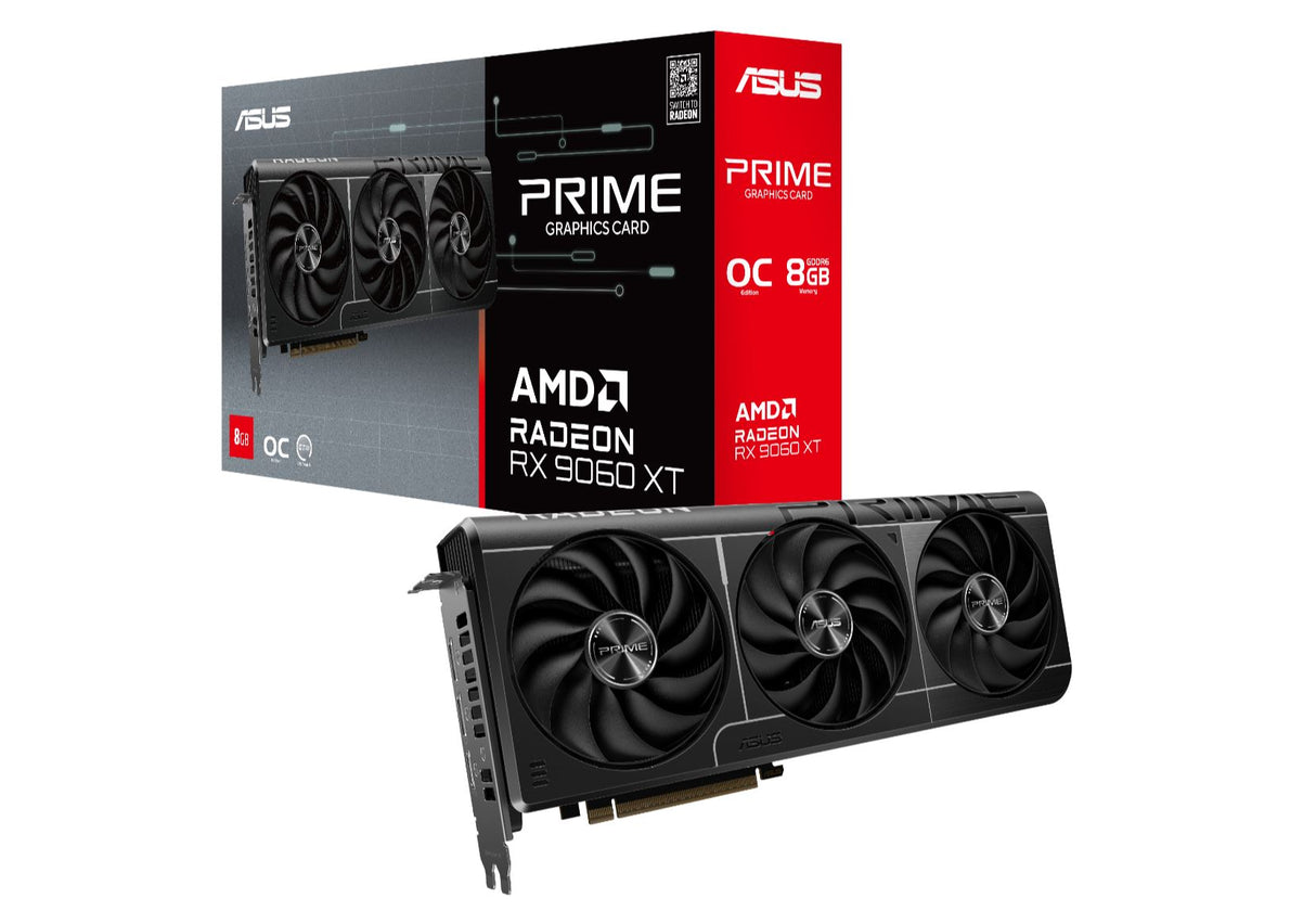 ASUS AMD Radeon PRIME-RX9060XT-O8G 1 x 8-pin 8GB GDDR6 128-bit 20 GbpsAa PCI Express 5.0
