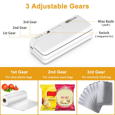 NNEOBA plastic bag sealer, rechargeable.