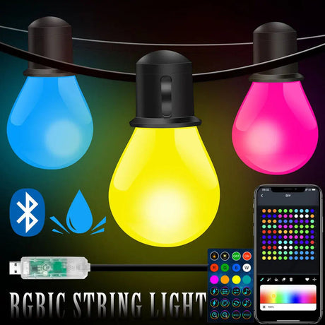 Bluetooth Colorful G40 Led Bulb String Lights - Shoppers Spot Occasions > Christmas > Outdoor Decorations & Lights - Alternate view 4