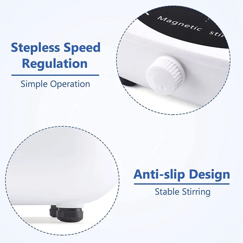 Mini Magnetic Stirrer 4000RPM Portable Mixer White