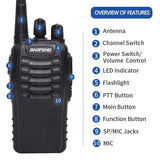 V2 Walkie Talkie Long Range Radio (2PCS BF-888S)