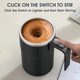 380ML Self-Stirring Electric Coffee Mug Black and White Cup