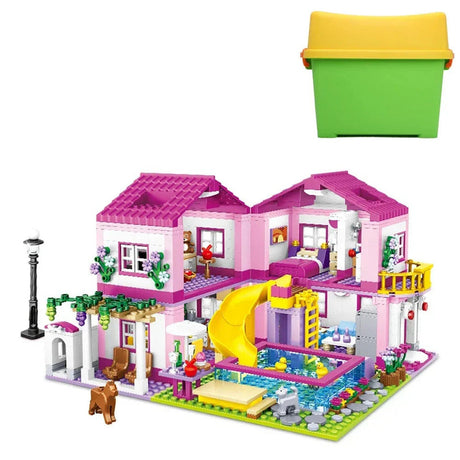 City Villa Castle Building Blocks Set With Pool.