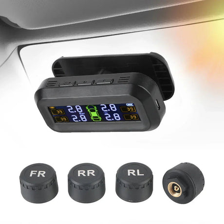 Wireless Tire Pressure Monitoring Solar And USB Charging.