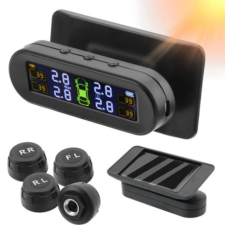 Wireless Tire Pressure Monitoring Solar And USB Charging.