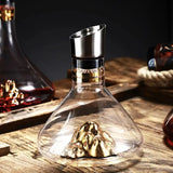 1500ML Iceberg Crystal Decanter Handmade Lead-Free Glass Wine