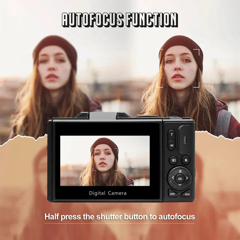 4K Digital Camera for Photography 64MP Vlogging Black