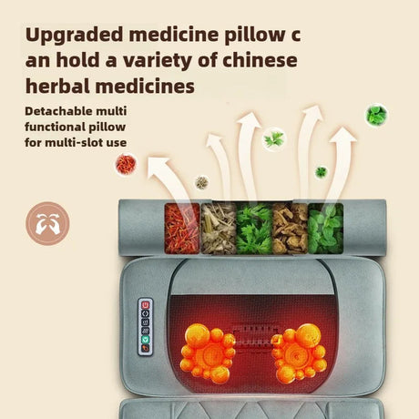 Grey electric body massage mattress, foldable.