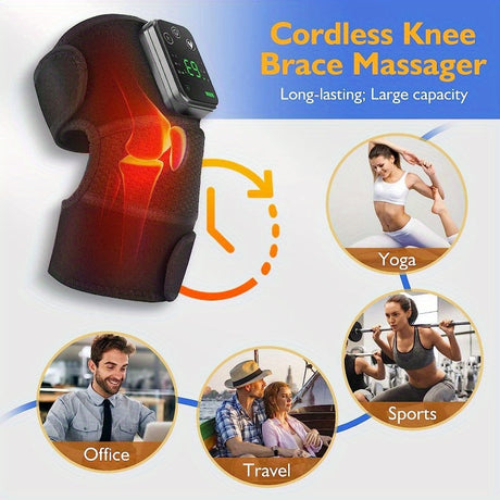 Black cordless heating knee pad.