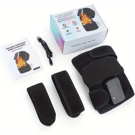 Black cordless heating knee pad.