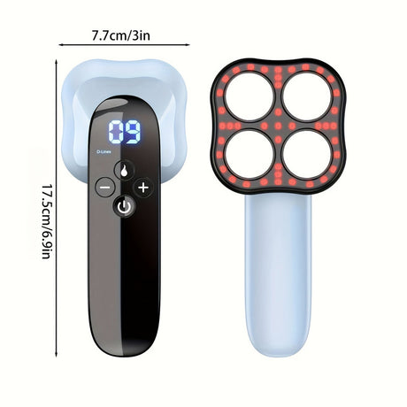 Blue handheld massager.