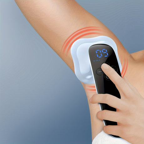 Blue handheld massager.