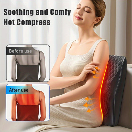 Heated back massager pillow, cordless.