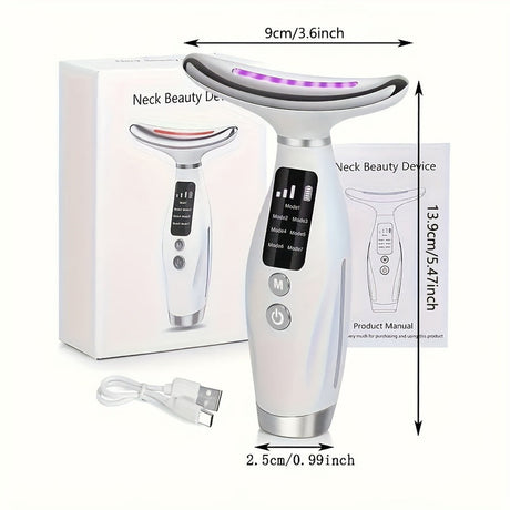 Heated neck face massager, rechargeable.