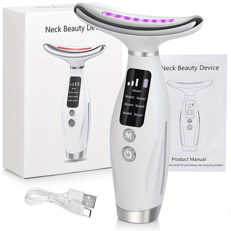 Heated neck face massager, rechargeable.