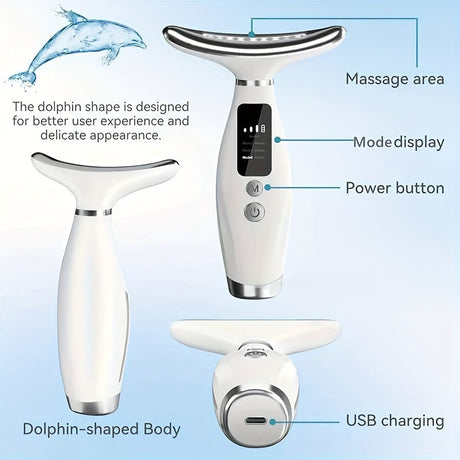 Heated neck face massager, rechargeable.