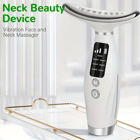Heated neck face massager, rechargeable.