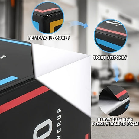 Jump training box, with a non-slip base.