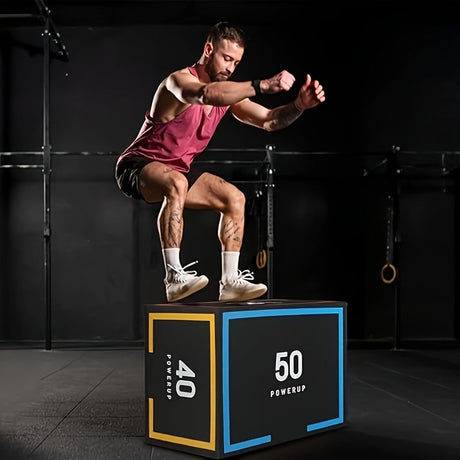 Jump training box, with a non-slip base.