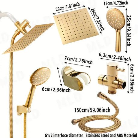 Handheld rainfall shower head, wall mounted.