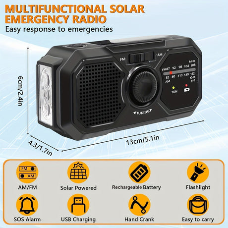 Solar USB power bank, lightweight.