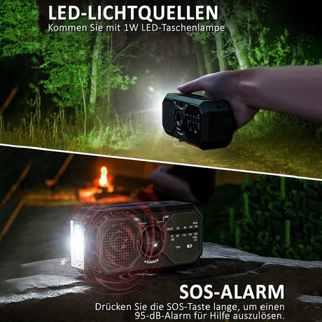 Solar USB power bank, lightweight.