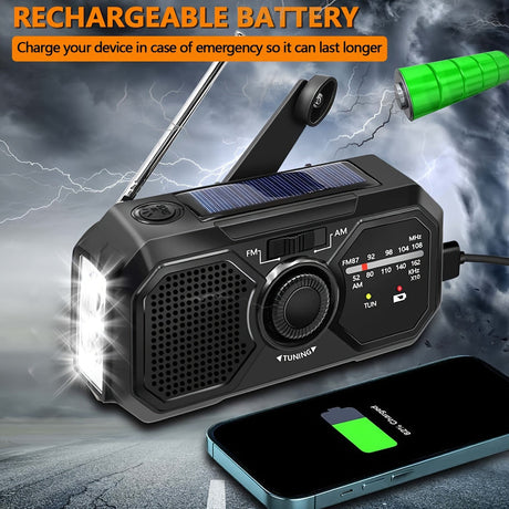 Solar USB power bank, lightweight.