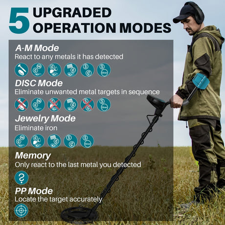 Metal detector, battery powered.