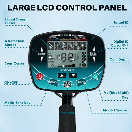 Metal detector, battery powered.