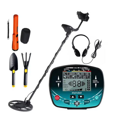Metal detector, battery powered.