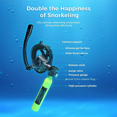 Diving Set with 0.5L Tank and Camera Mount.