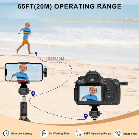 Wireless Lavalier Microphone for iPhone Android Live Recording.