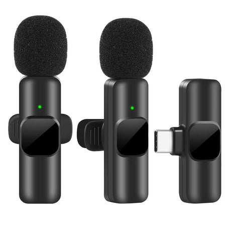Wireless Lavalier Microphone for iPhone Android Live Recording.