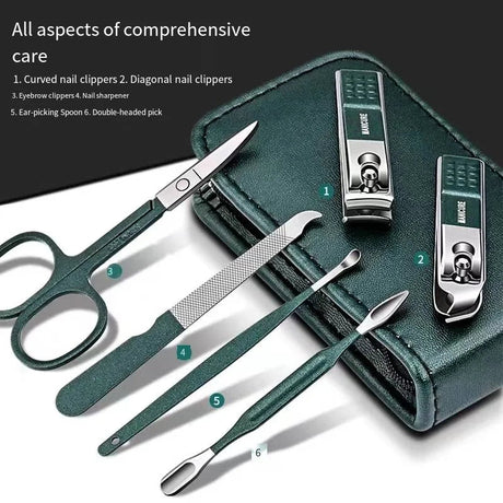 Stainless steel portable nail care, 6 pcs.