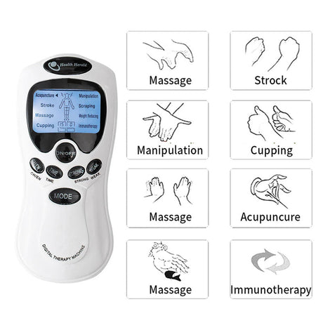 Electric pulse massager pad, battery powered.