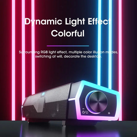 Black RGB light speaker.