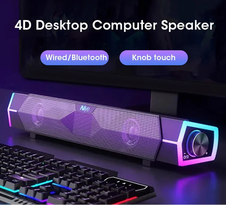 Black RGB light speaker.