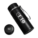 1L Thermos Bottle with LED Temperature Display Black