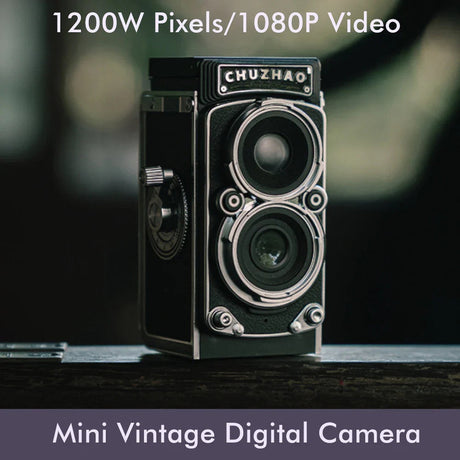 Black camera, rechargeable, lightweight.