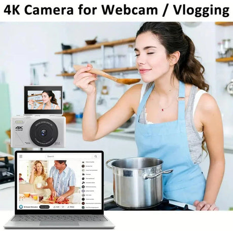 Digital Camera with 3.0 Flip Screen White.