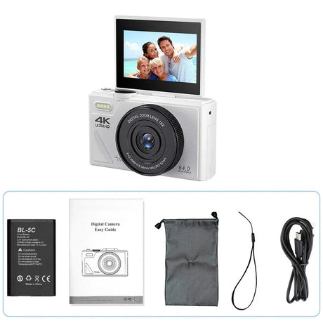 Digital Camera with 3.0 Flip Screen White.