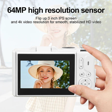 Digital Camera with 3.0 Flip Screen White.