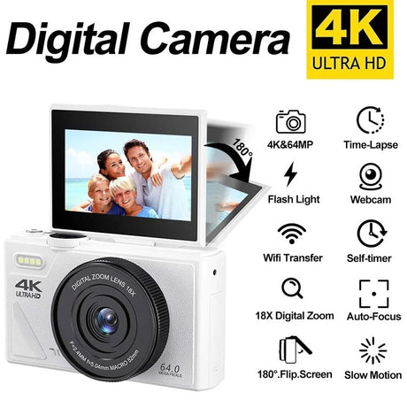 Digital Camera with 3.0 Flip Screen White.