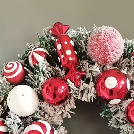 Classic Flocked Christmas Wreath Door & Wall Decor - Shoppers Spot Occasions > Christmas > Christmas Wreaths & Garlands - Alternate view 2