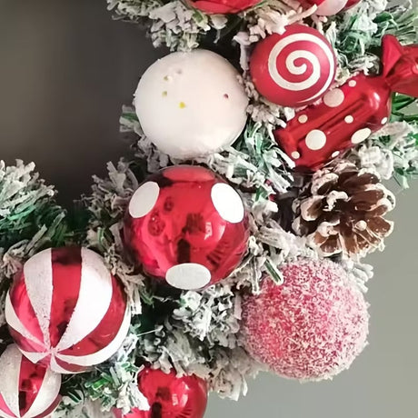 Classic Flocked Christmas Wreath Door & Wall Decor - Shoppers Spot Occasions > Christmas > Christmas Wreaths & Garlands - Alternate view 3