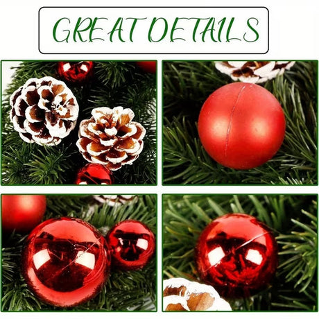 Pre-Lit Christmas Door Wreath LED Decor - Shoppers Spot Occasions > Christmas > Christmas Wreaths & Garlands