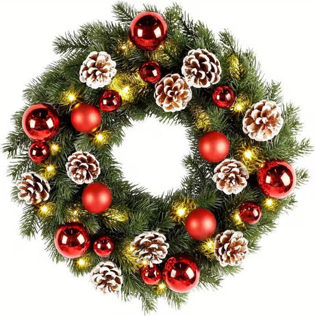Pre-Lit Christmas Door Wreath LED Decor - Shoppers Spot Occasions > Christmas > Christmas Wreaths & Garlands - Alternate view 4