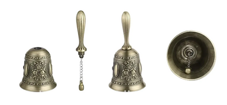 Trendbay Retro Bronze Metal Hand Bell Vintage Handheld.