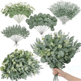 Trendbay 50pcs Mixed Willow & Silver Artificial Eucalyptus Stems & Leaves.
