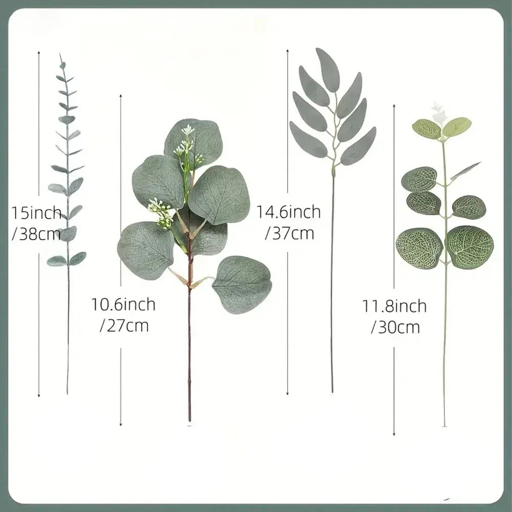 Trendbay 50pcs Mixed Willow & Silver Artificial Eucalyptus Stems & Leaves.
